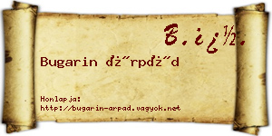 Bugarin Árpád névjegykártya