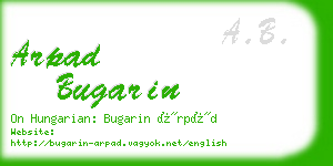 arpad bugarin business card